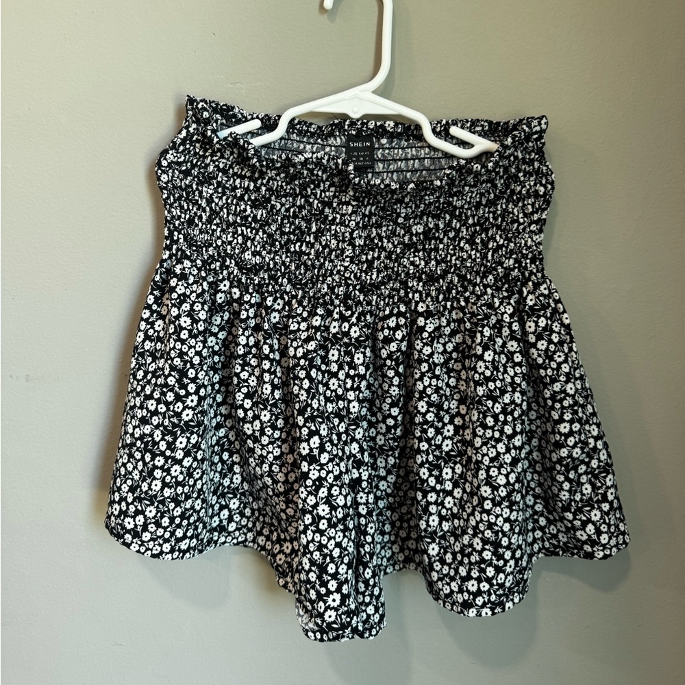 Black and White Floral Skirt